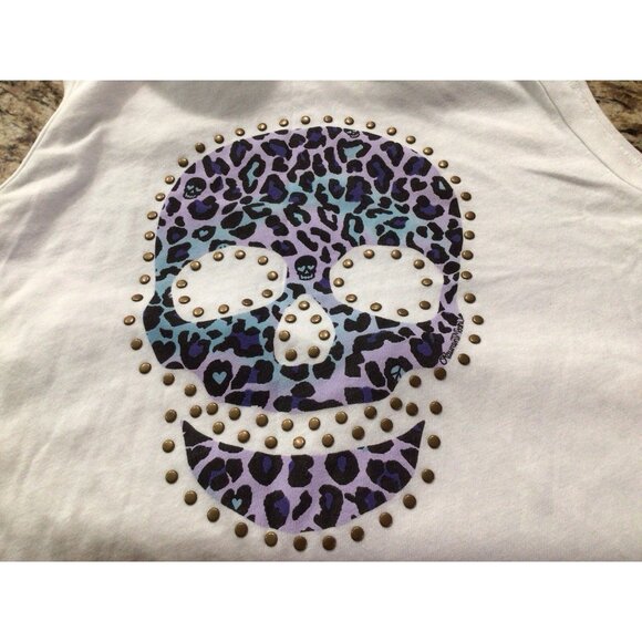SOULCYCLE Lauren Moshi Tank Top White Ashlin Leopard Skull NWT Size Medium $88 - Picture 1 of 10